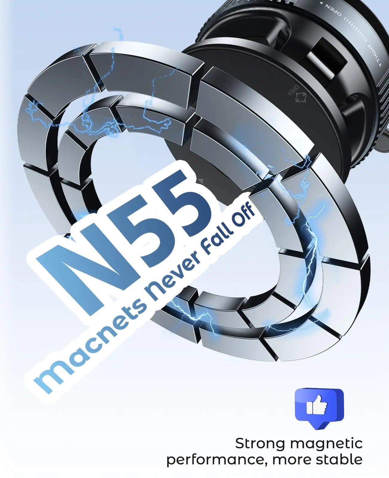 Magnetic Suction Cup Phone Mount for MagSafe, 360° Adjustable, Foldable & Portable Holder for All Smartphones & Car Models