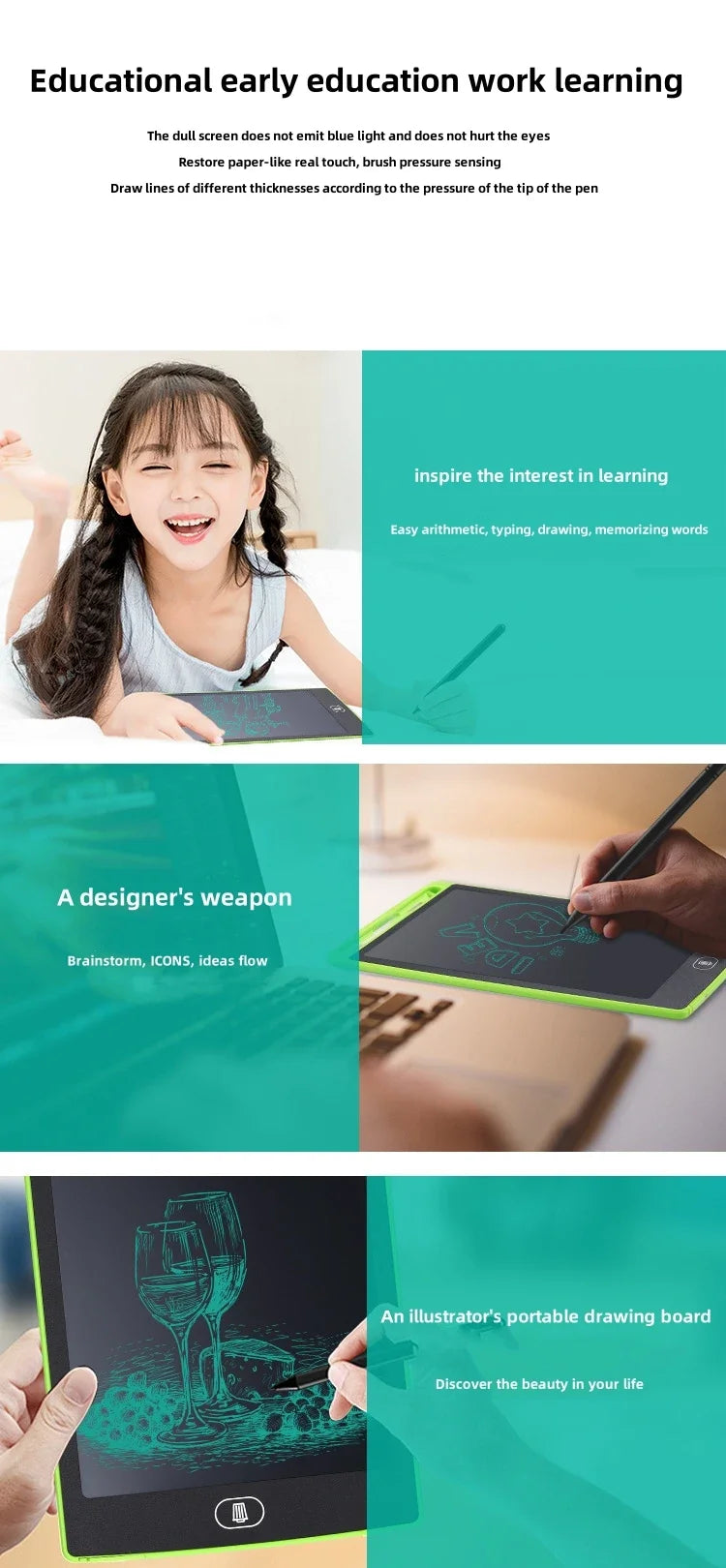 8.5 Inch LCD Writing Tablet Digital Drawing Tablet Handwriting Pads Portable Electronic Tablet Board ultra-thin