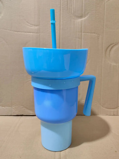 Popcorn Beverage Cup Snack Cups Straw Cup with Handle Water Bottles with Straw Coffee Cup Mug