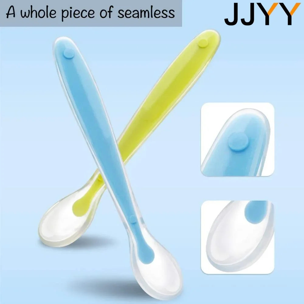Baby Soft Silicone Spoon Candy Colored Child Food Feeding Spoon for Kids Travel Picnic Kitchen Tools
