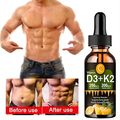 Vitamin C D3+K2 improve abdominal blood circulation, improves Muscles supports bone health boosts immune system