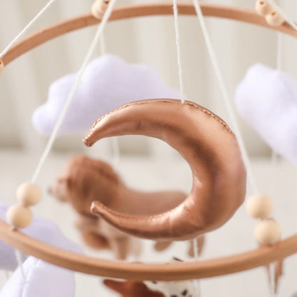 Baby Mobile Crib Bed Bell Musical Rattles Toys Soft Felt Cartoon Animal for Infants Nursery Mobiles Forest Animals Crib Toys