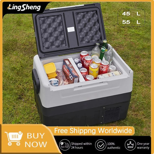 35L, 45L, 55L Car Refrigerator-Mini Fridge Freezer with Portable Compressor Cooler,Ice Box for Camping and Travelling Adventures