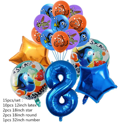 Finding Nemo Birthday Party Decoration Children Party Balloons Disposable Tableware Plates Napkins Cup Tablecloth Party Supplies