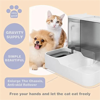 Dog Cat Automatic Feeder 2.8L Large Capacity Feeding Watering Machine Travel Out Automatic Pet Feeder Cat Dog Food Bowl