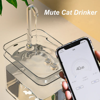Cat Water Fountain Drinker 1.5L Auto Filter Transparent Water Dispenser Electric Mute Recirculate Filtering Drinker for Cats Pet