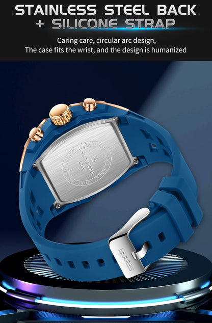 SADNA 6266 Popular Student Watch Wine Barrel Curved Mirror Alarm Clock Timer Waterproof Student Electronic Watch 2025