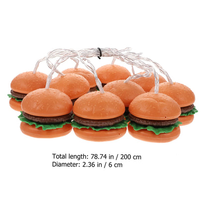 Creative Plastic Hamburger Led Light String Exquisite Decorative String Lamp LED Party Bedroom Living Room Courtyard Birthday