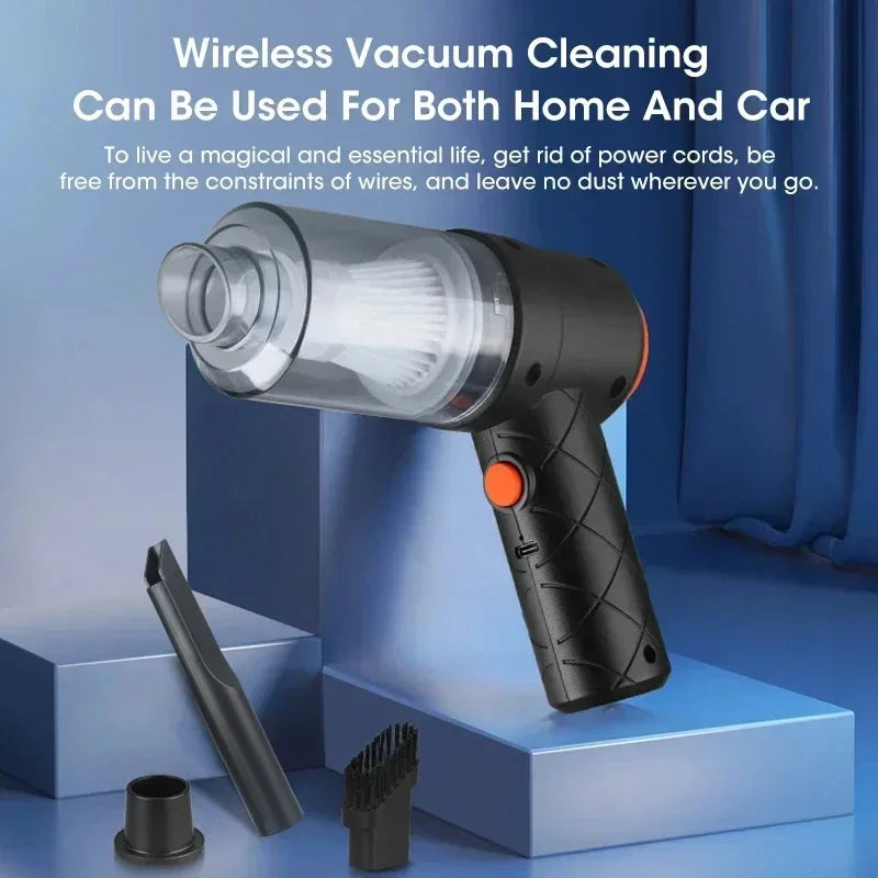 Cordless Car Vacuum Cleaner - Handheld High-Power Suction for Auto & Home, Portable Mini Vacuum with Strong Blowing Function