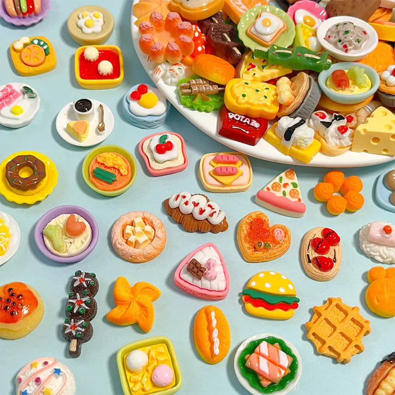 50pcs Miniature Food Toy Cute Dollhouse DIY Handmade Decorations Miniature Food Kitchen Accessori Simulation Food