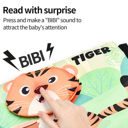 Funny Black and White Baby Cloth Book Early Educational Montessori Toy for Children Newborn Tummy Time Mirror Toys