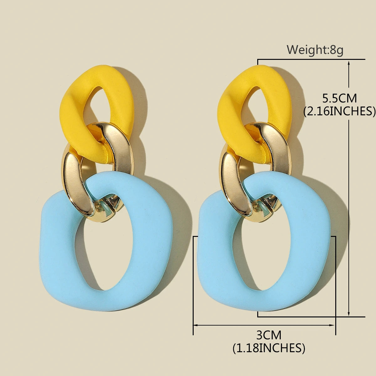 Bohemian Fashion Boho Jewelry Yellow Earrings For Women Trend Style Statement Dangle Earings Large Jewelry Geometry Accessories