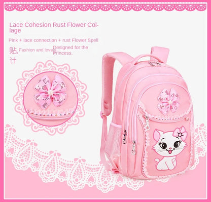 Children School backpack for Girls Cute Cat School Students Backpack For Kids Wheeled Backpack Bag Trolley School Bags On Wheels