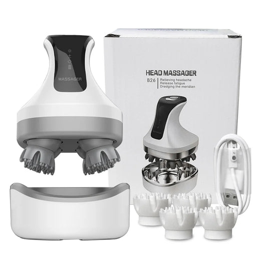 Electric Scalp Massager 4D Head Massage Multi Claw Antistress Relax Relieving Headache Scratcher Hair Growth for Adults Pets