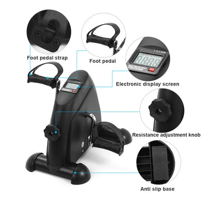 Mini Exercise Bike Arm and Leg Trainer Adjustable Foot Pedal Exercise Machine LCD Display Portable Pedal Trainer for Home Office