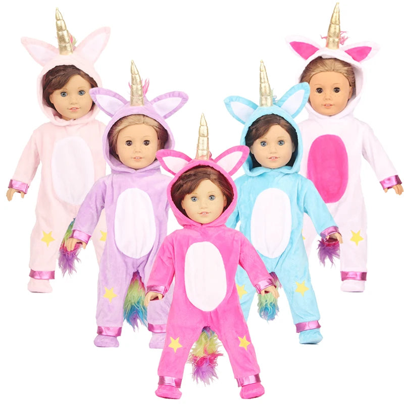 Toy Accessories Five Colors  Fit 18 inch 43cm Doll Clothes Born Baby Animal  Doll Clothes Suit For Baby Halloween Festival Gift