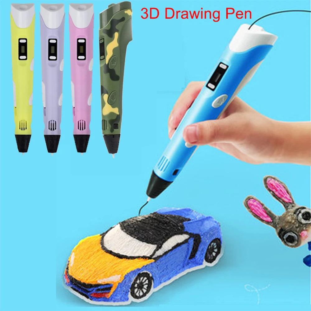 3D Printing Pen Diy Drawing Pens with Lcd Screen Pla Printing 1.75Mm Filament Birthday Christmas Toys Gifts for Kids