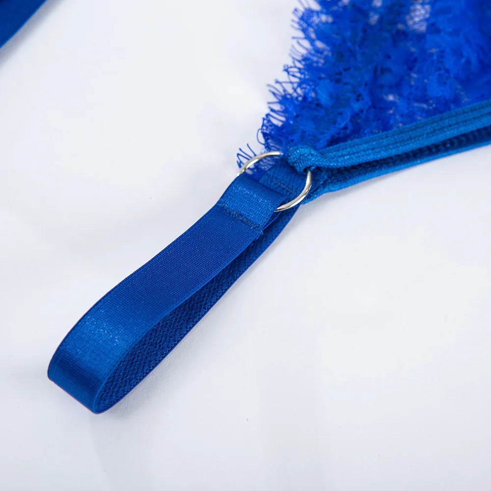 Ladies Sexy Lingerie Set Erotic Lingerie Lace Underwire Bra Set Erotic Exotic Lingerie Fashion Perspective Bra Thong Set