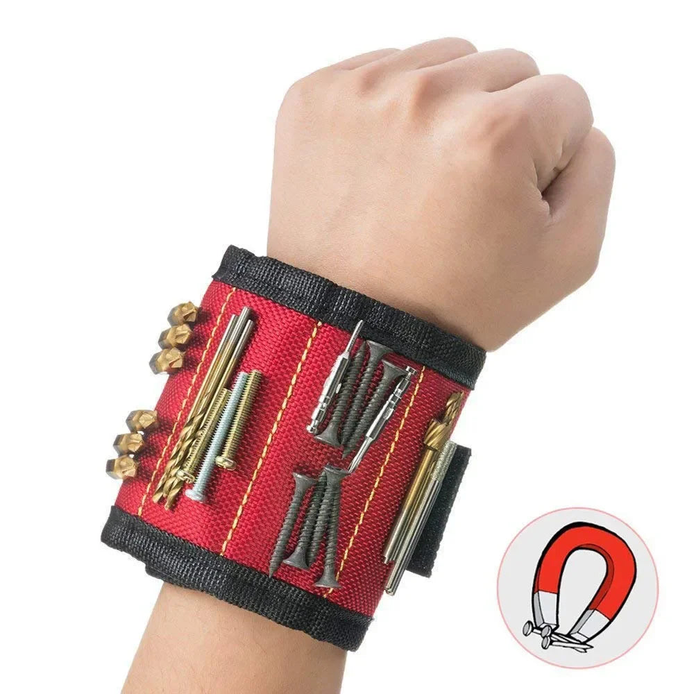 Magnetic Wristband Three Rows of Six Magnets for Holding Screws,Drilling Bits,Nails,Wrist Tool Holder Belts with Strong Magnets