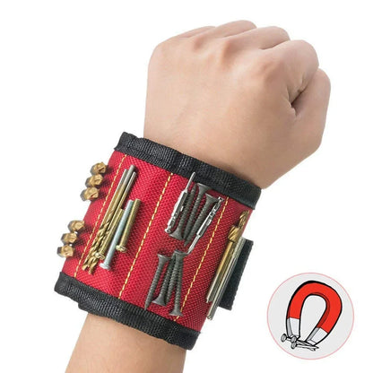Magnetic Wristband Three Rows of Six Magnets for Holding Screws,Drilling Bits,Nails,Wrist Tool Holder Belts with Strong Magnets
