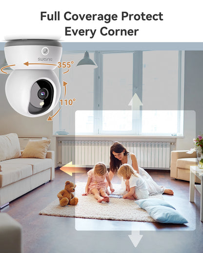 blurams Indoor Security Camera 2K, Home Security Camera for Dog/Baby Monitor/Elder, Security Camera with One-Touch Call, Color N