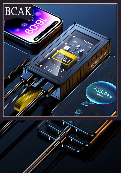 BCAK  Brand discount store 30000mAh 50000mAh 120W Fast Charging Transparent Power Bank 200000mAh Large-capacity Mobile Power