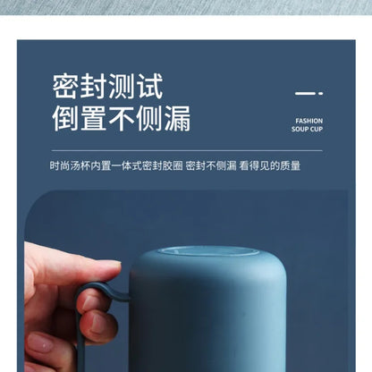 500ML Portable Breakfast Cups Oatmeal Cereal Nut Yogurt Salad Cup with Lid Spoon School Lunch Box Microwave for Kitchen Tools