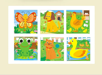 Six Sides Painted Wooden Puzzle Three-Dimensional Traffic Animal Puzzle Building Blocks Early Education Educational Toy