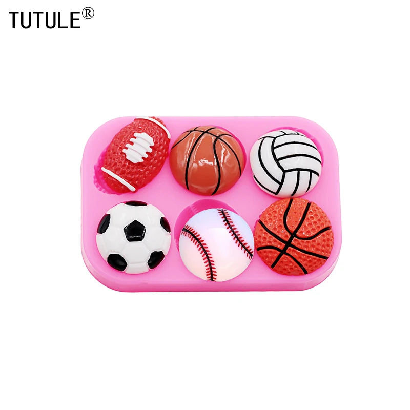 Sports Ball Football Basketball Accessories DIY Jewelry Earrings Silicone Mould Epoxy Flexible Polymer Clay Mold Chocolate Mold