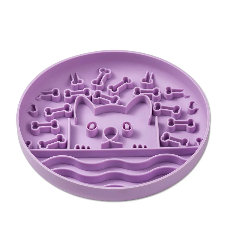 1Pc Silicone Pet Slow Feeder Food Lick Mat  Anti-Slip Lick Bowl for Dogs and Cats