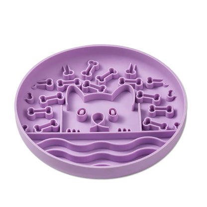 1Pc Silicone Pet Slow Feeder Food Lick Mat  Anti-Slip Lick Bowl for Dogs and Cats