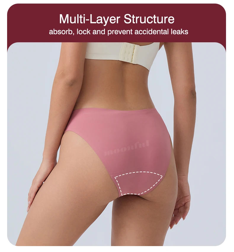 Menstrual Panties Women Leak proof Menstrual Period Underwear Ice Silk Menstruation Panties Menstrual Cycle Absorbent Underwear