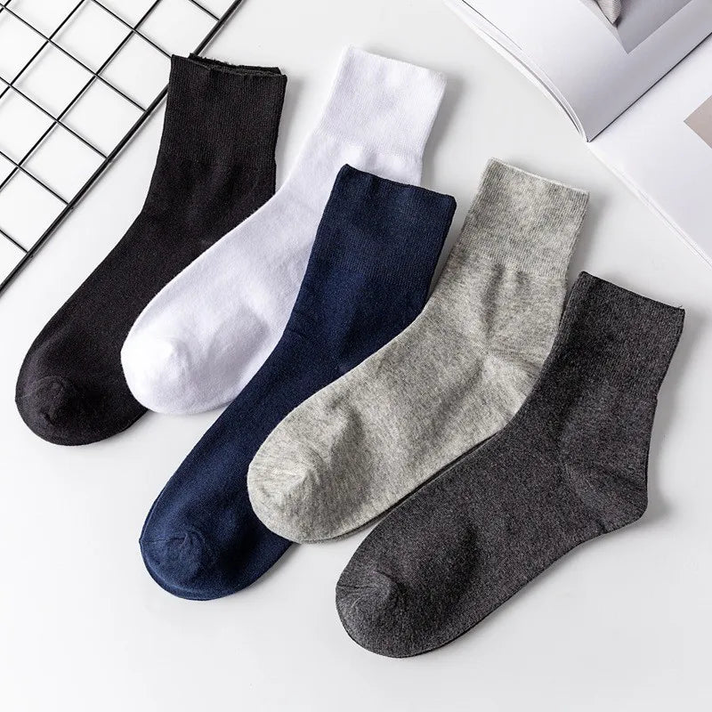 5 Pairs Diabetic Non Binding Socks for Women Pregnant Woman Elderly Long Socks Comfortable Breathable Black White Socks Women