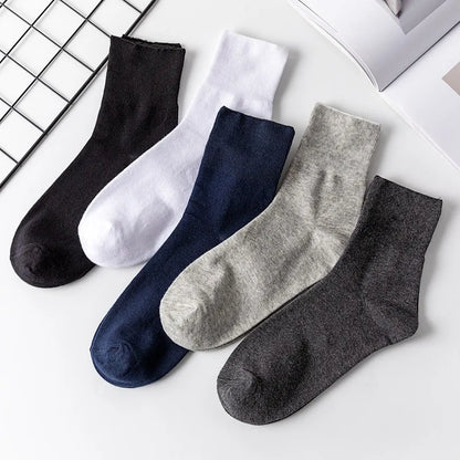 5 Pairs Diabetic Non Binding Socks for Women Pregnant Woman Elderly Long Socks Comfortable Breathable Black White Socks Women