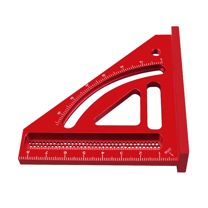 Multi Angle Measuring Ruler,Woodworking Square Protractor,Aluminum Miter Triangle Ruler,Precision Layout Measuring Tool-AT64