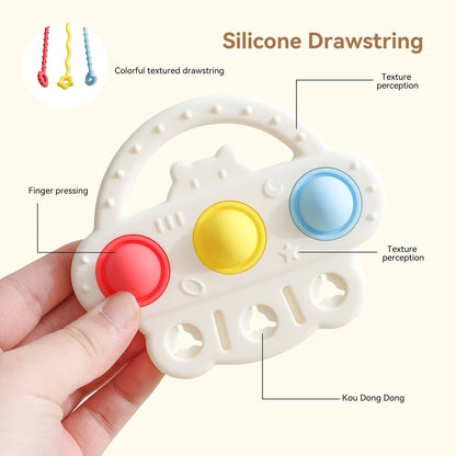 Baby Silicone Teether Toy Food Grade Silicone Pull String Training Teething Sensory Toys for Newborn Relieve Dentia Chew Toys