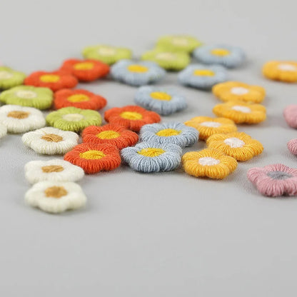 Mini Embroidered Small Flower Patch DIY Earring Accessories Children's Hair Accessories Clothing Accessories