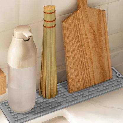 Silicone Countertop Mat Anti Slip Sink Tray Dinnerware Mat Organizer Kitchenware Protection Mat Storage Rack Kitchen Accessories