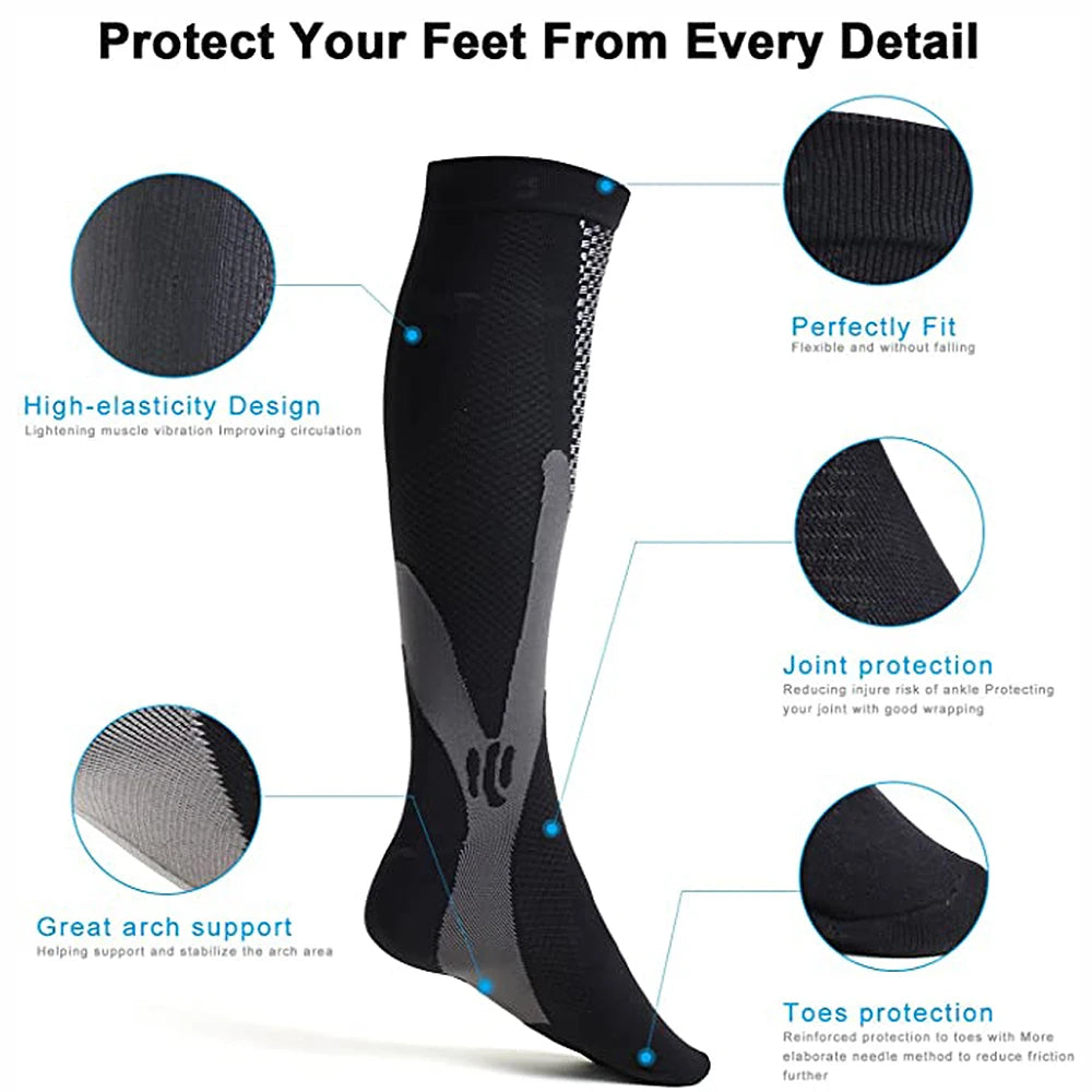 BraceTop 1 Pair Sports Stockings Compression Golf Sport Socks Medical Nursing Stockings Prevent Varicose Veins Socks Rugby Socks