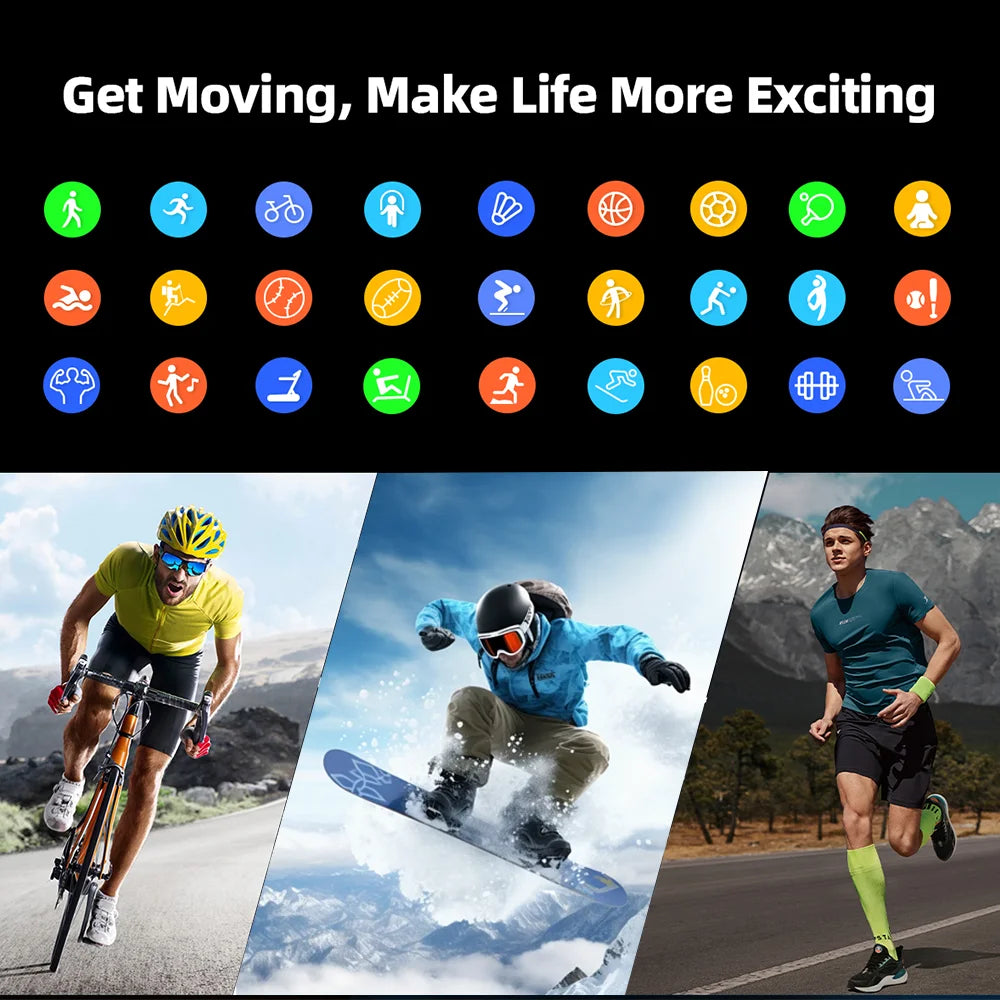 2025 A new smart watch, 1.96-inch sports watch, IP67 waterproof, 110+ sports mode, fitness activity tracker, ultra-thin watch.