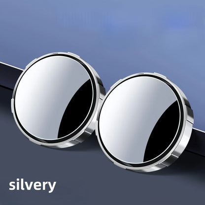 2pcs Car Small Round Mirrors 360 Adjustable Suitable for Assisting Reverse Vision Blind Spots Safety Protection Convex Mirror