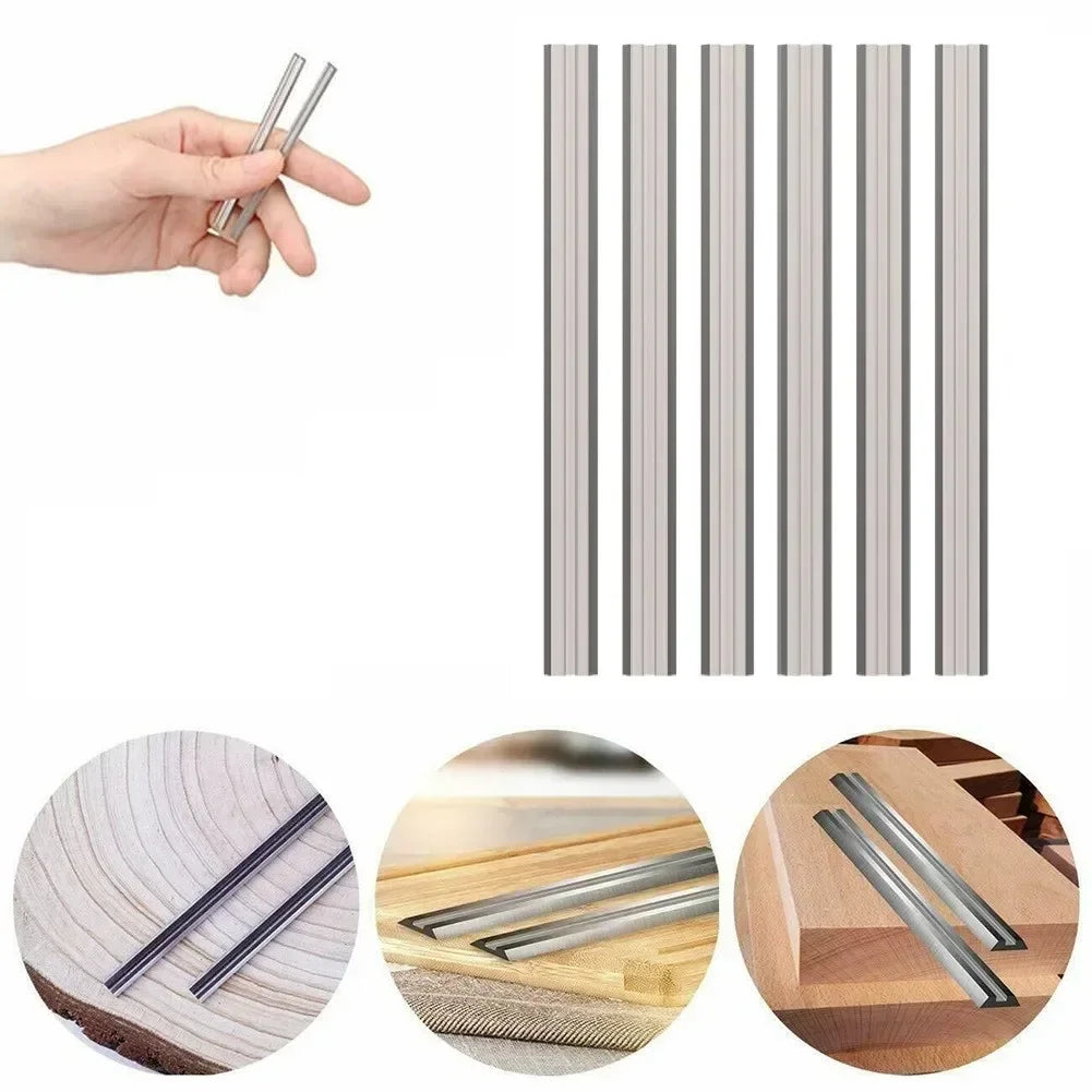 6pcs 82mm Electric Planer Blades HSS Electric Handheld Wood Planers Blades For MKA Woodworking Power Tools Accessories