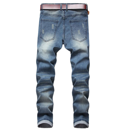 Jeans for Men High Street with Holes and Black Peaks Slim Fit Jeans and Mens Trousers