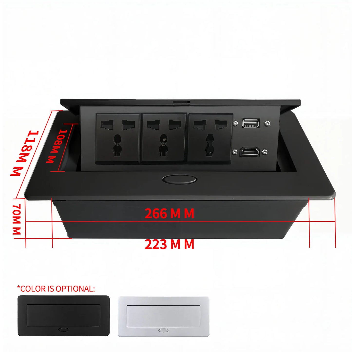 Multifunctional Slow-Rise Pop-Up Socket with USB/HDMI - Aluminum Alloy Embedded Conference Desk Socket