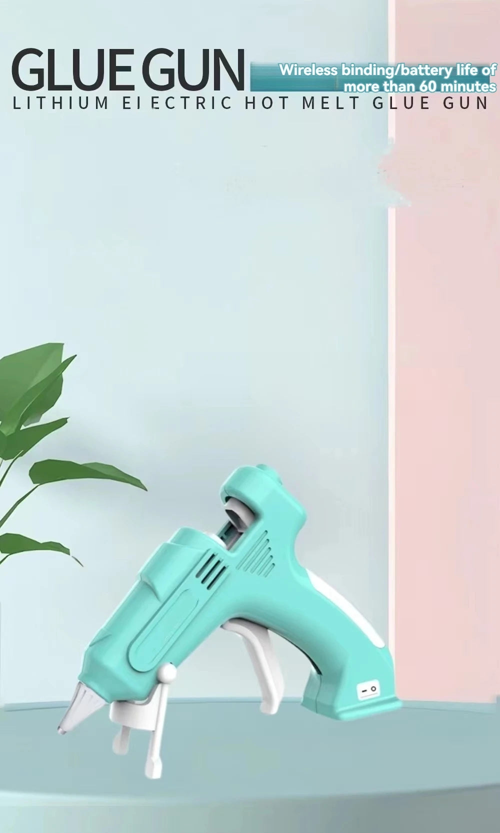 Cordless Hot Melt Glue Gun Child Hand Crafts Home DIY Repair Use 7mm Glue Stick Wireless Glue Gun