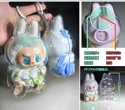 LABUBU V1 V2 transparent protective shell macaron standing protective cover dust cover doll labubu protector case