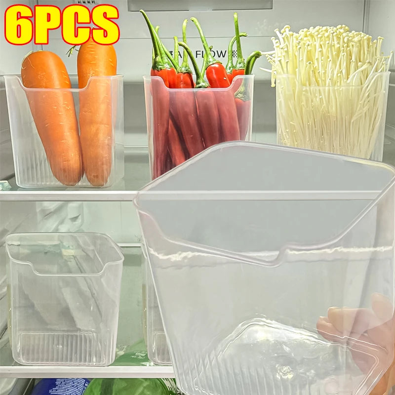 Fridge Side Door Storage Boxes Vegetables Fruits Food Preservation Box Space-Saving Refrigerator Organizers Kitchen Containers