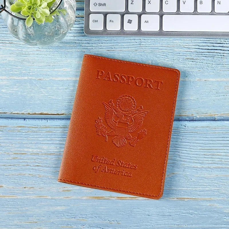 Passport Holder Cover Wallet Travel Essentials RFID Blocking Leather Card Case International Travel Must Haves Travel Accessorie