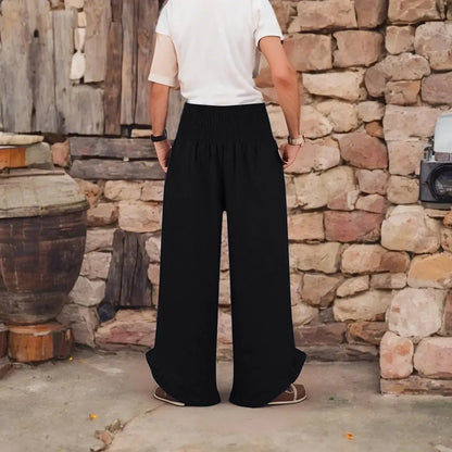 Summer Womens Palazzo Pants Summer Casual Flowy Wide Leg Trousers Beach Travel Vacation Outfits All Match Loose Baggay Pants