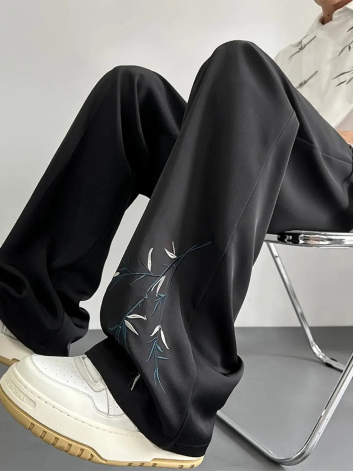 Social Tailoring Business Work Man Suits Pants Office Ice Silk Cooling Trousers for Men Fabric Korean Style Clothes Designer Up